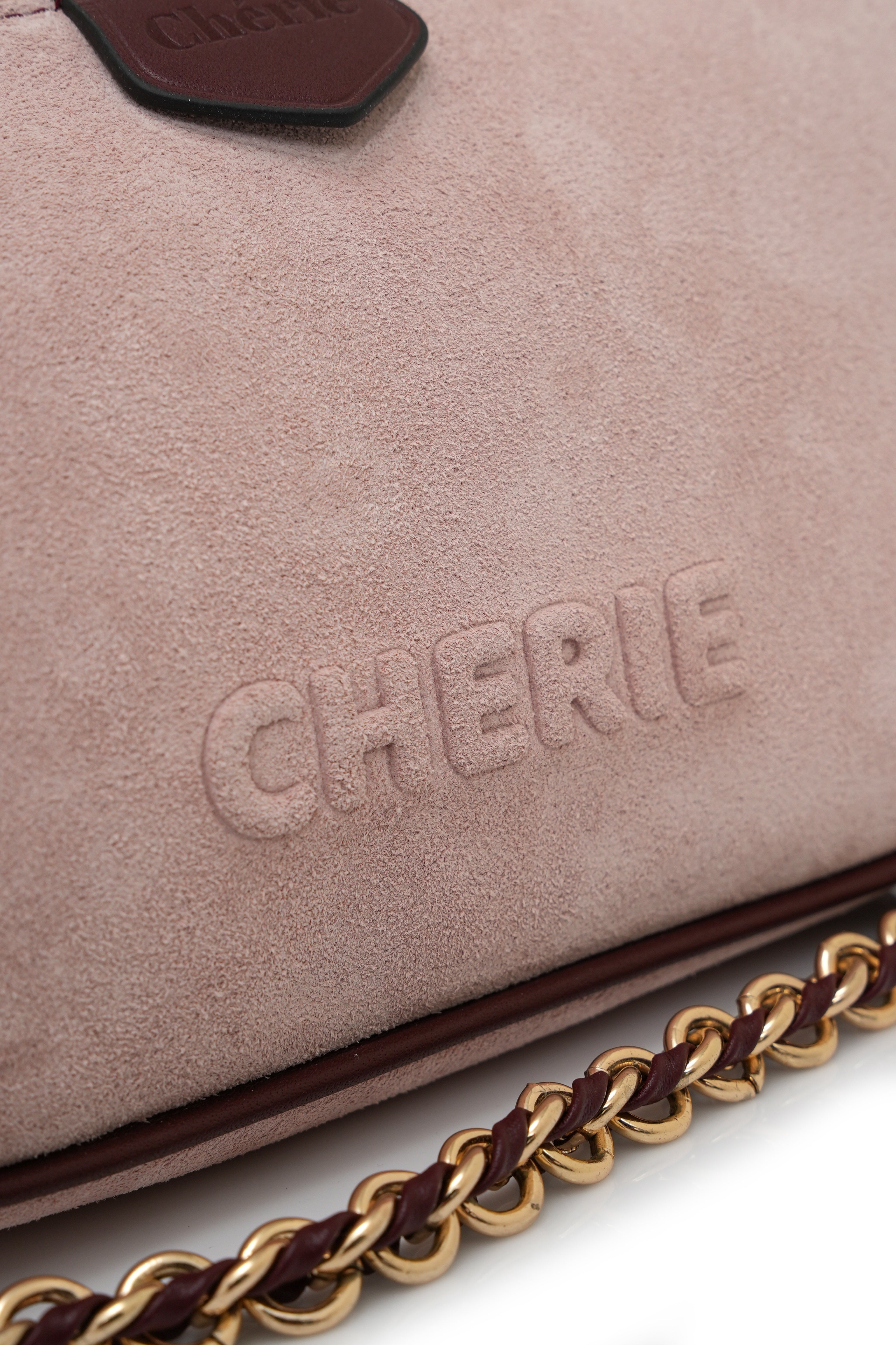 Lovita suede pink-burgundy leather