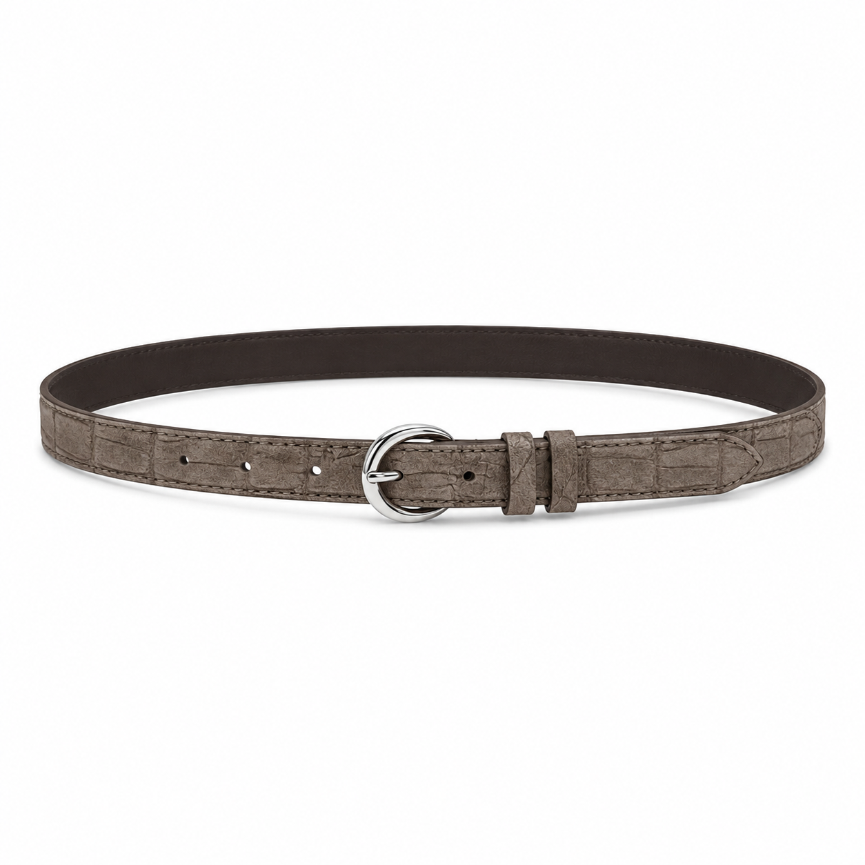 Dany Belt- Croc taupe suede