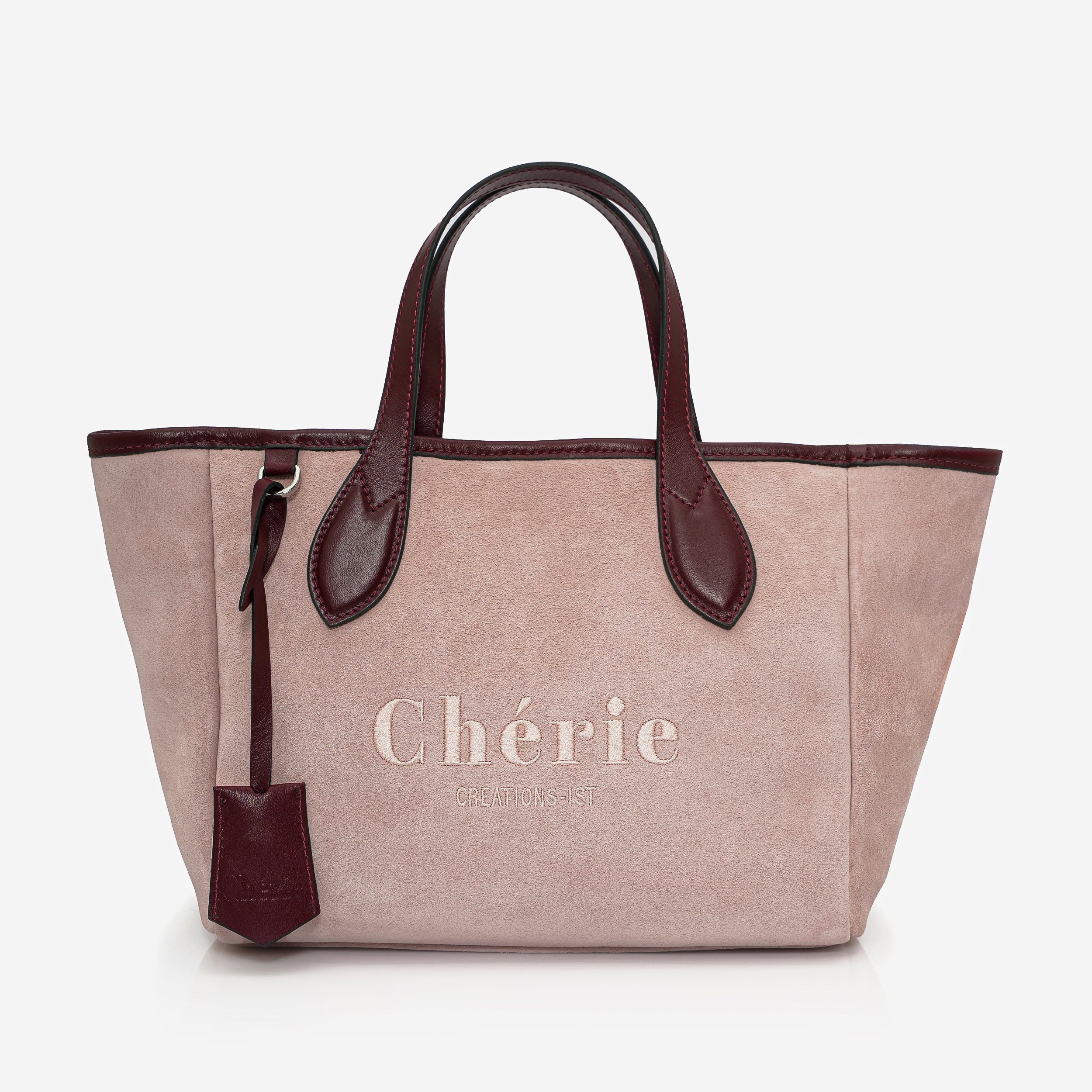 Rachel Pink Suede/Burgundy leather