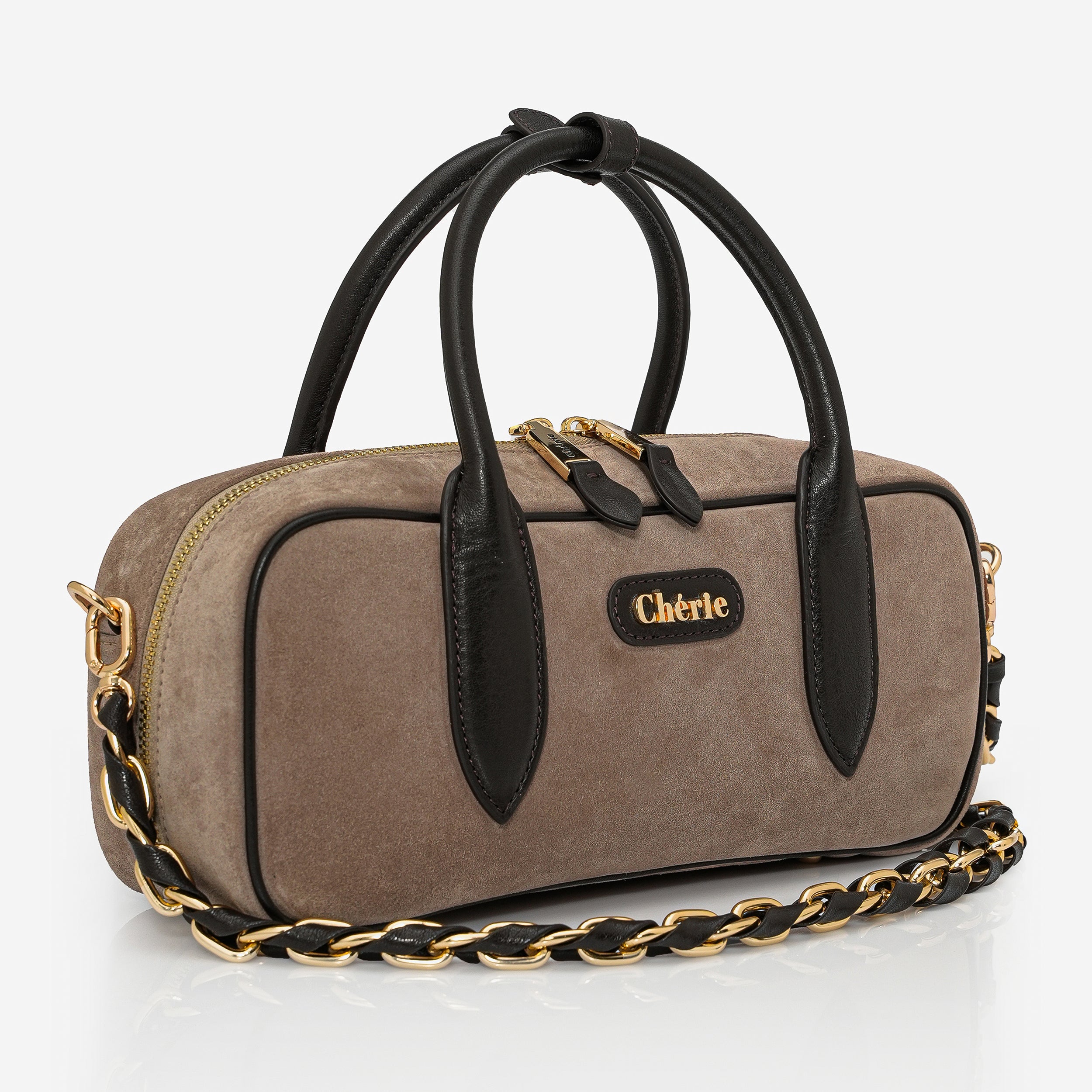 Monaco - Mink suede/brown leather