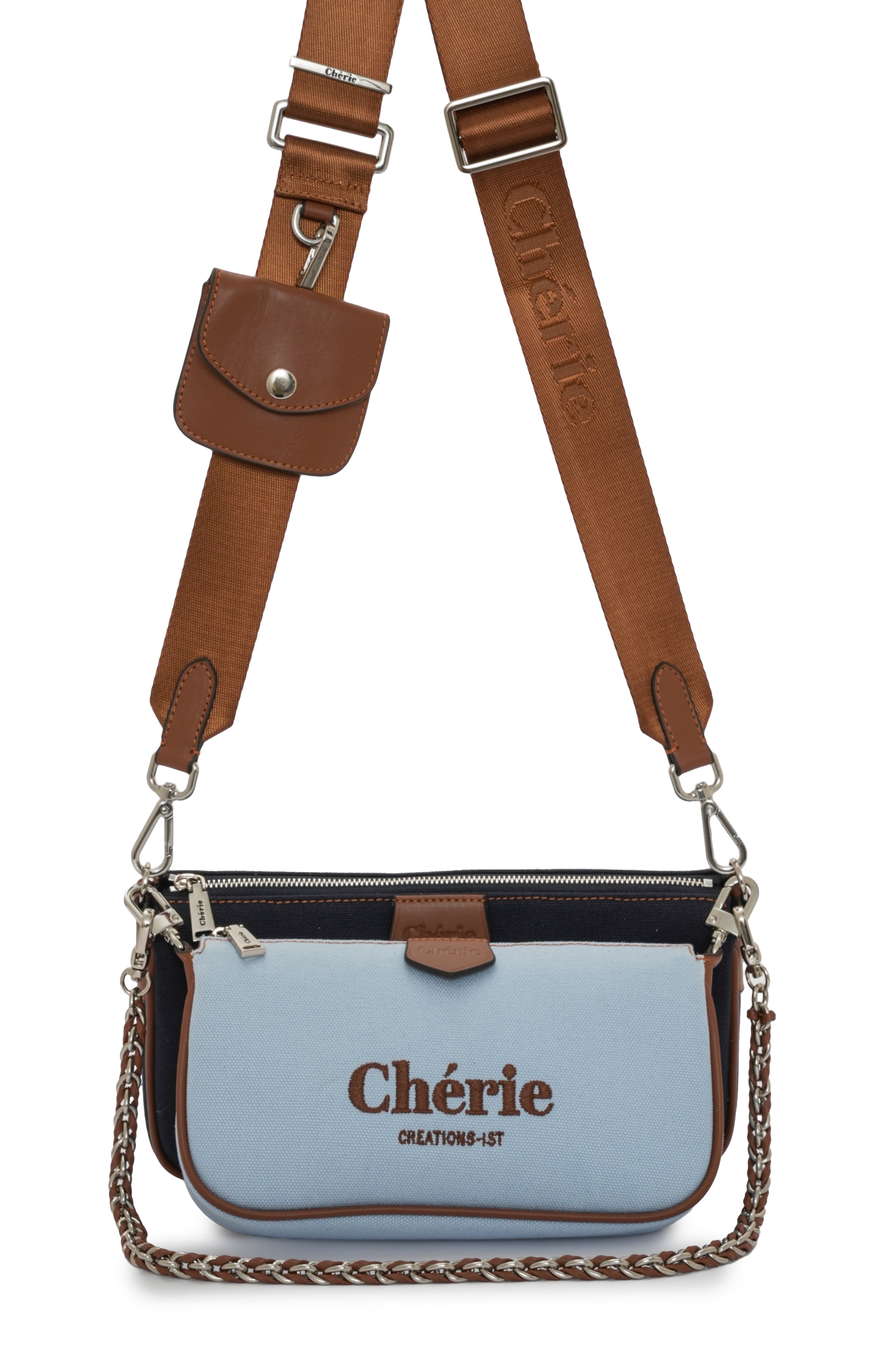 Lovita Canvas baby blue and  navy blue