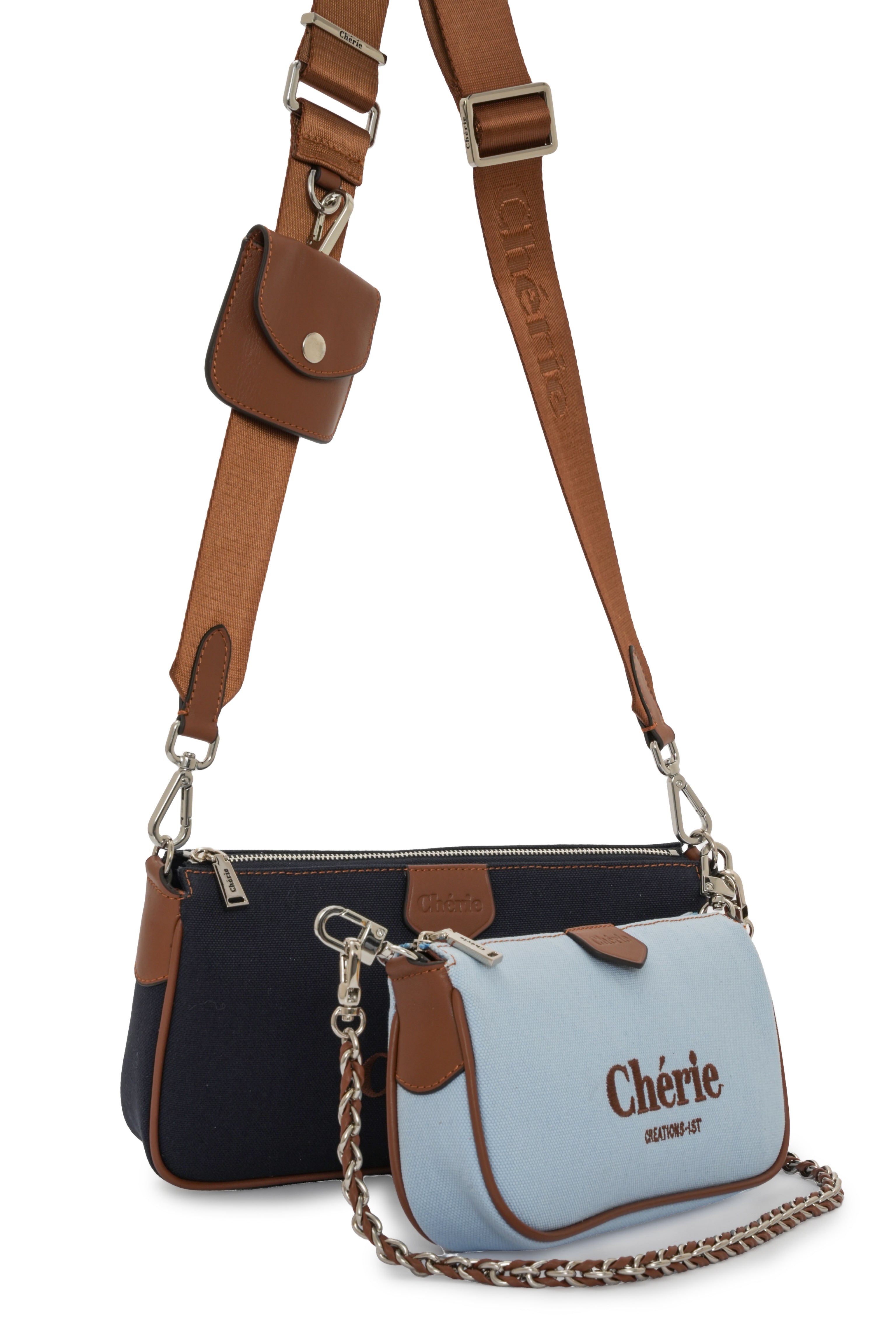 Lovita Canvas baby blue and  navy blue