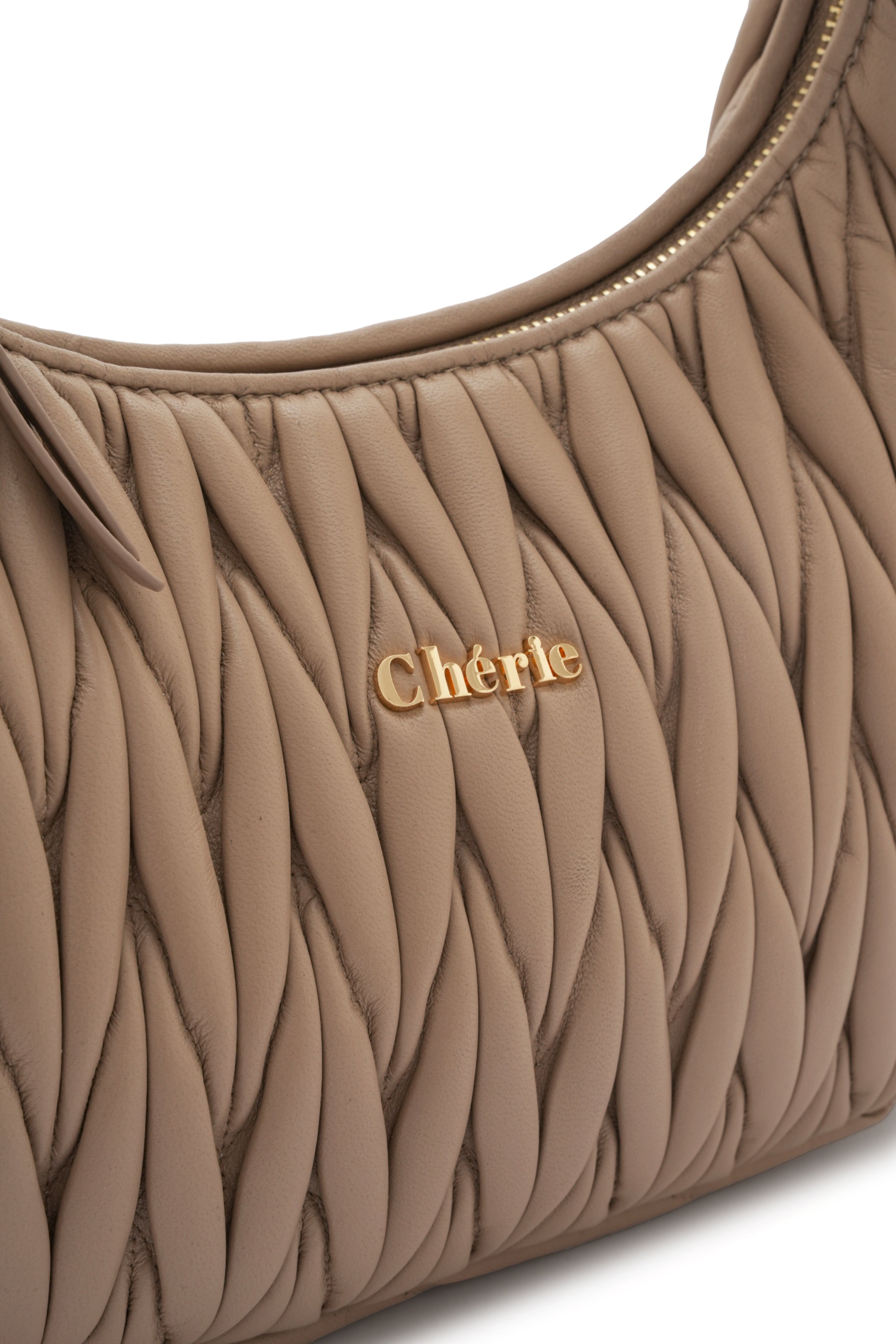 Phoebe leather large taupe