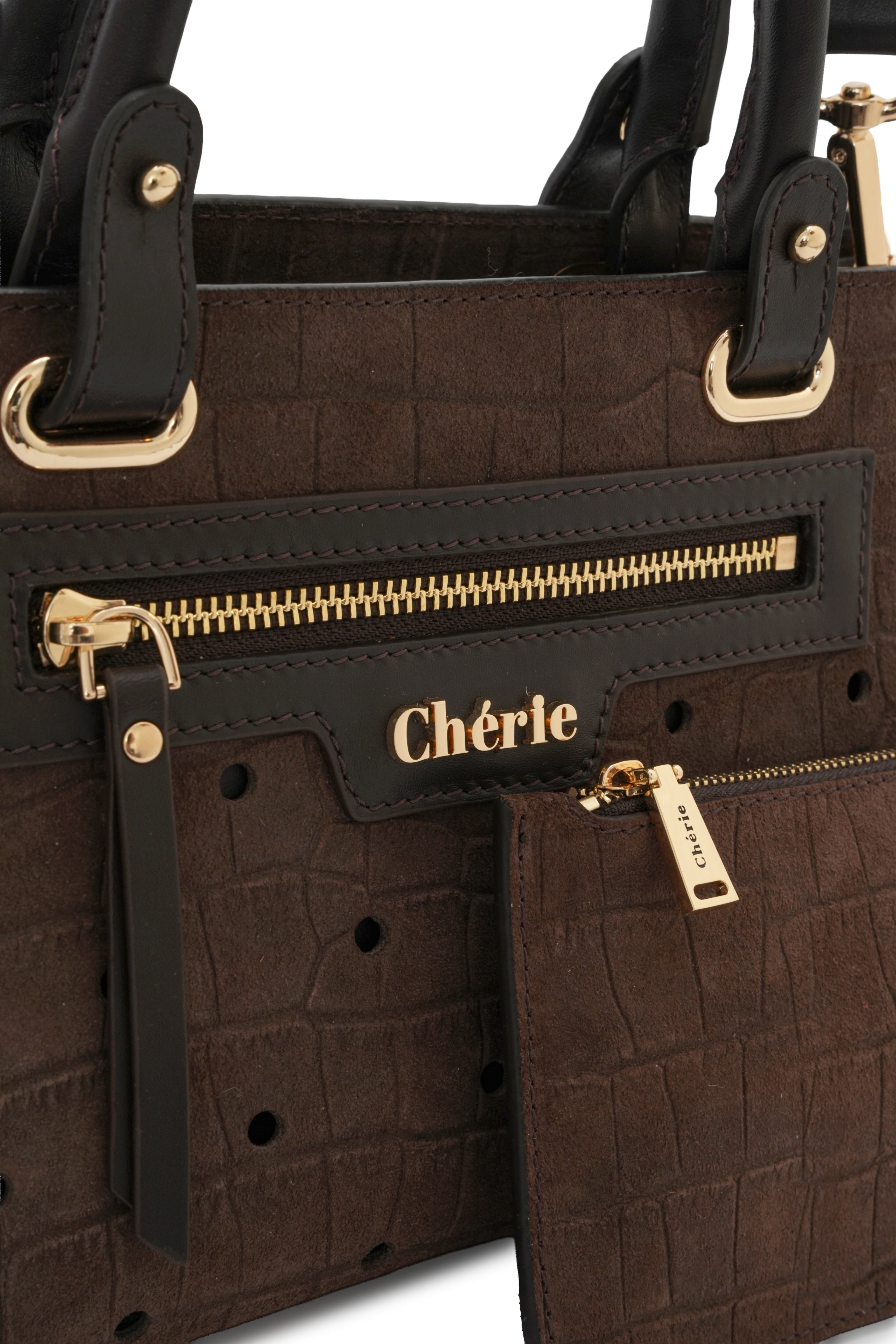 Paris - Brown Croc Suede  Mini