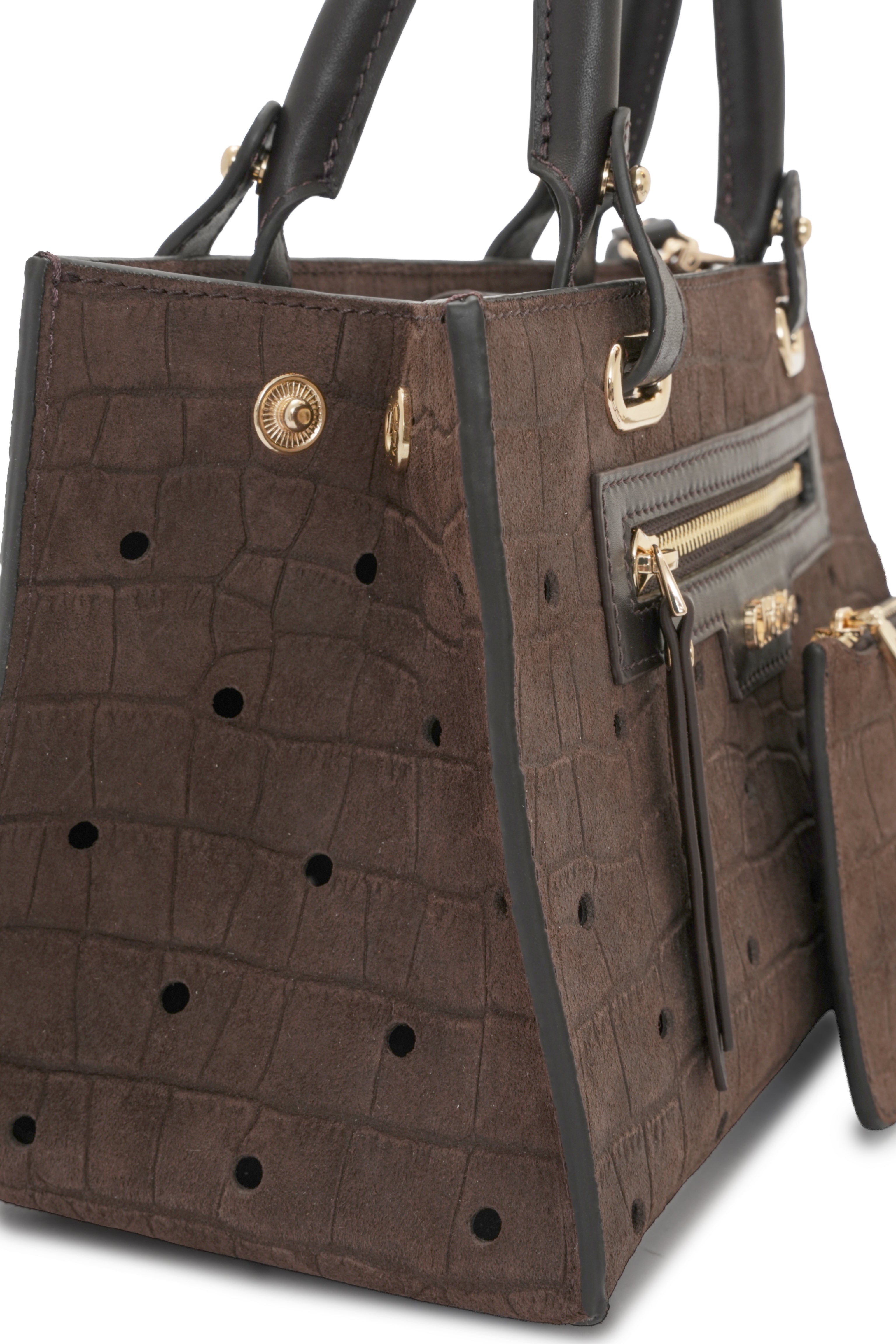 Paris - Brown Croc Suede  Mini