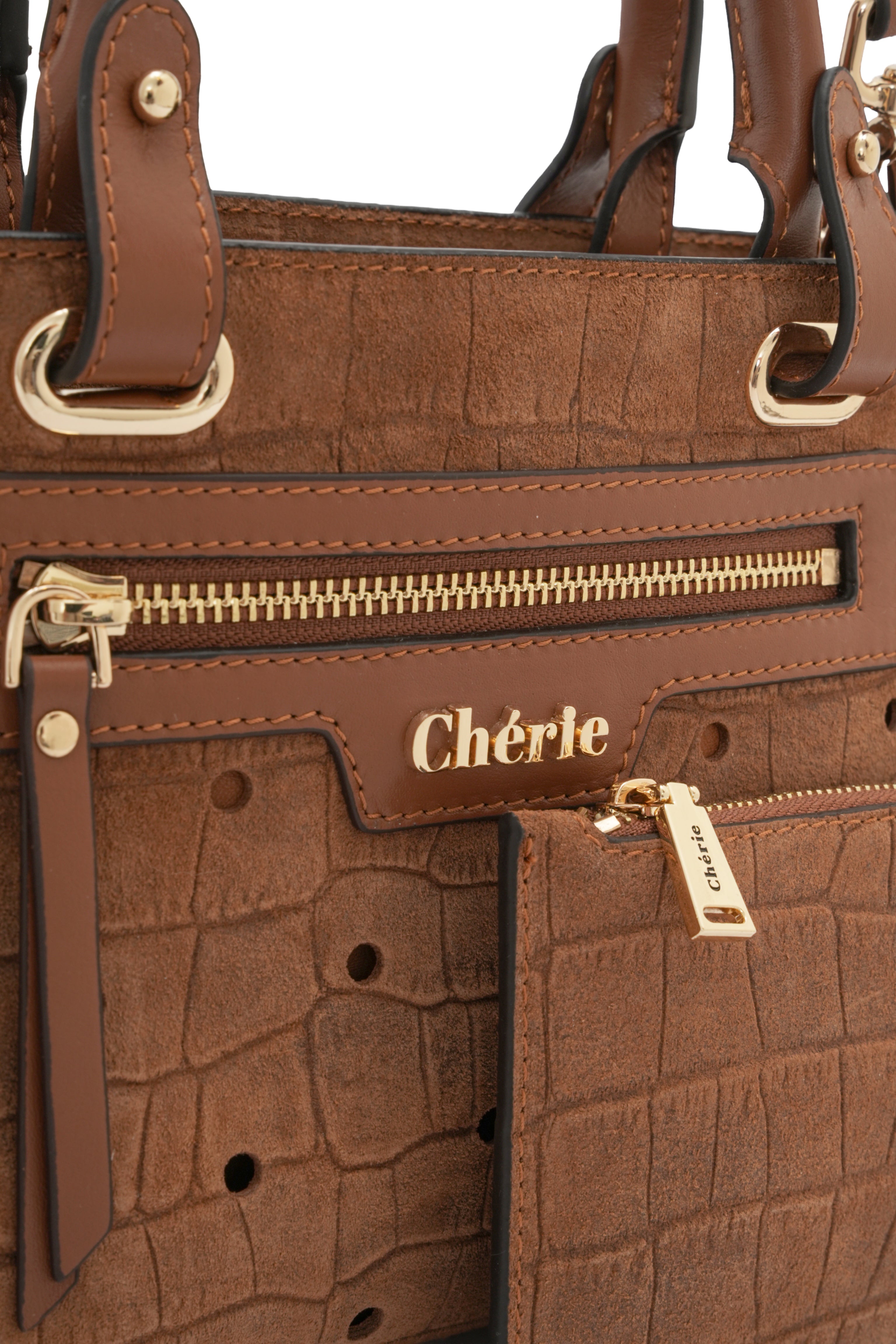 Paris - Tan Croc Suede  Mini