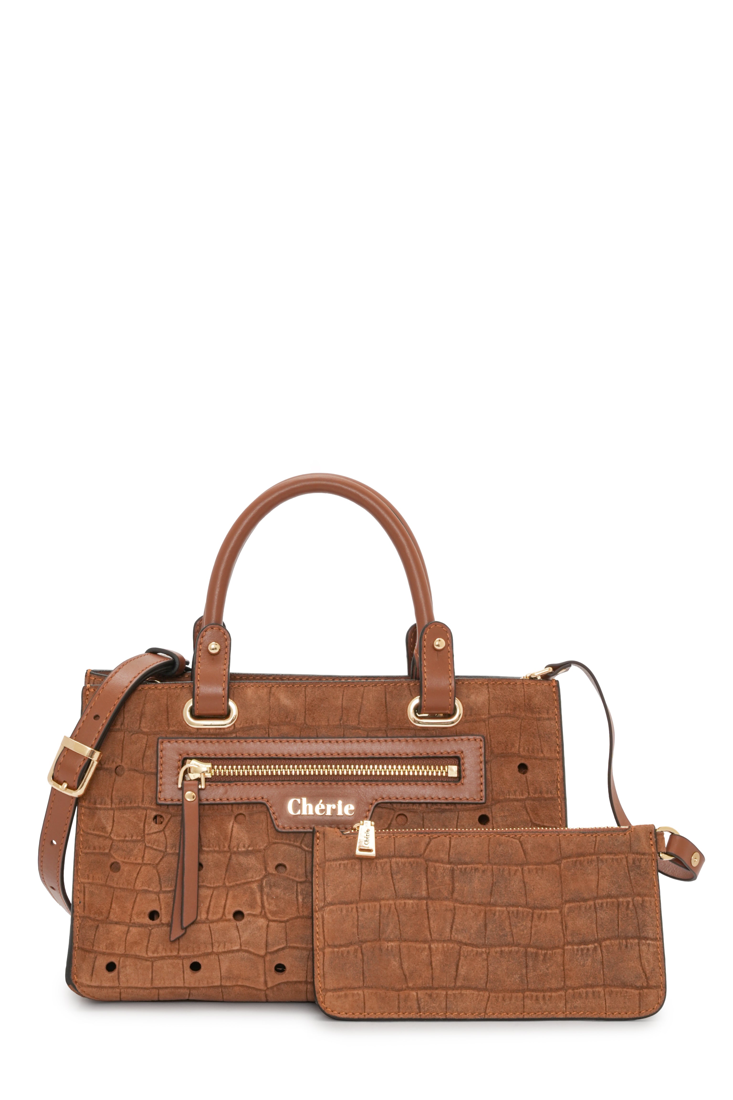 Paris - Tan Croc Suede  Mini