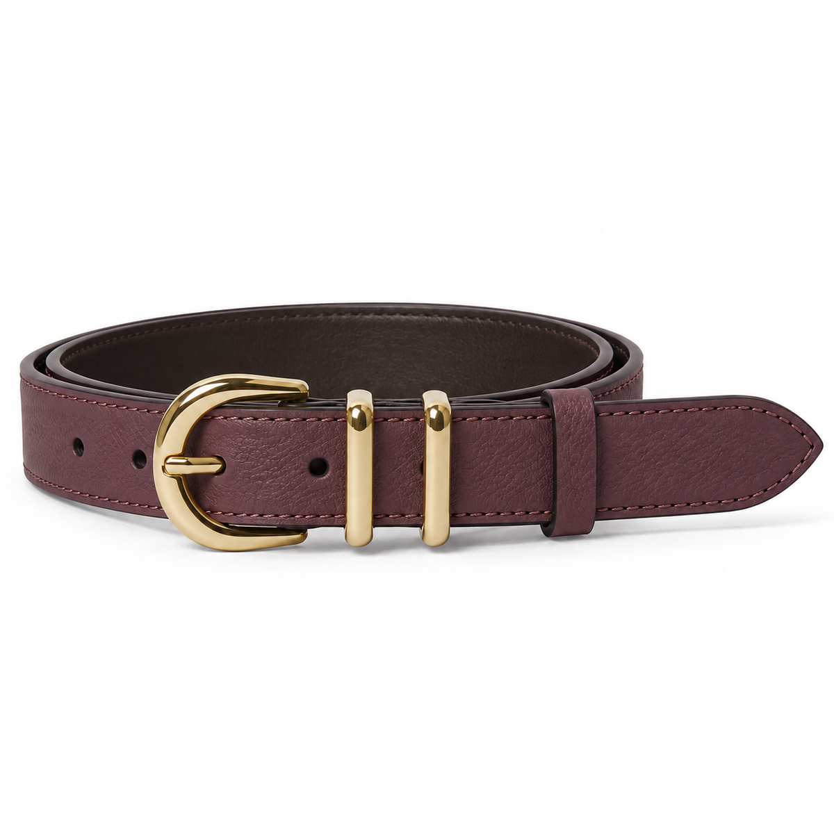 Cozy 3 cm Gold Bordo Livimex Deri – Görsel 1