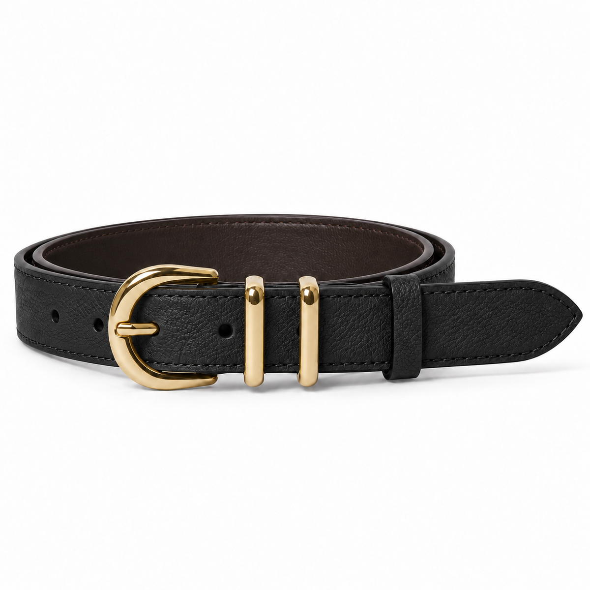 Cozy 3 cm Gold Siyah Floter Deri – Görsel 1
