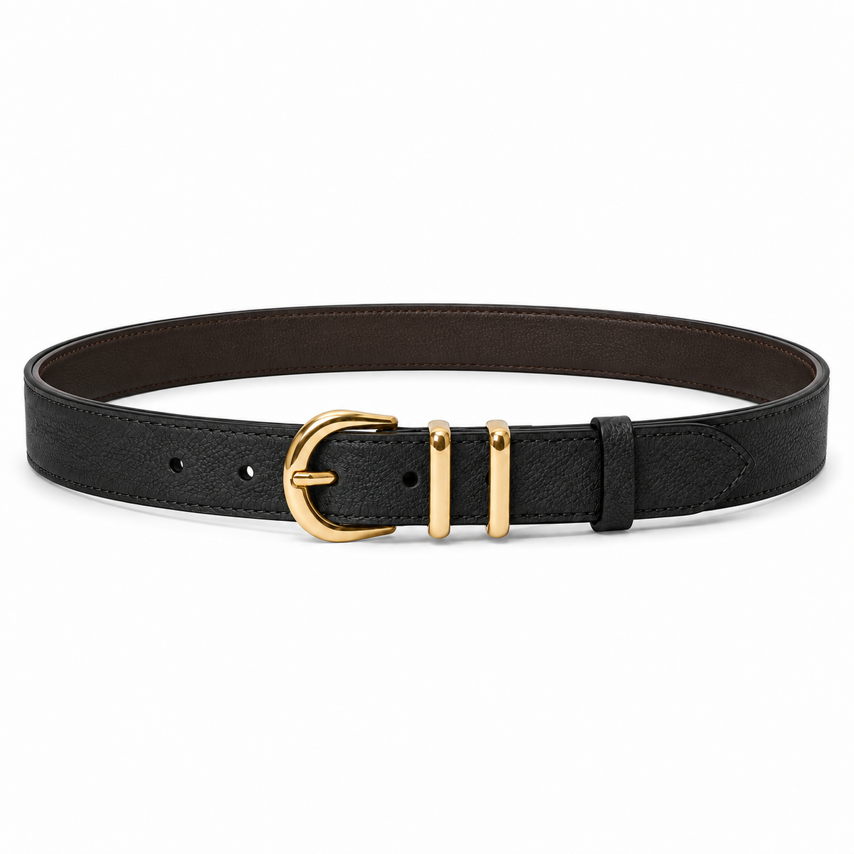 Cozy 3 cm Gold Siyah Floter Deri – Görsel 3