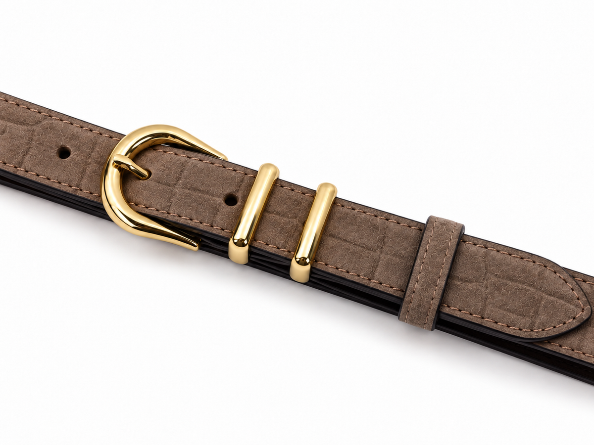 Cozy 3 cm Gold Vizon Kroko Süet – Görsel 2