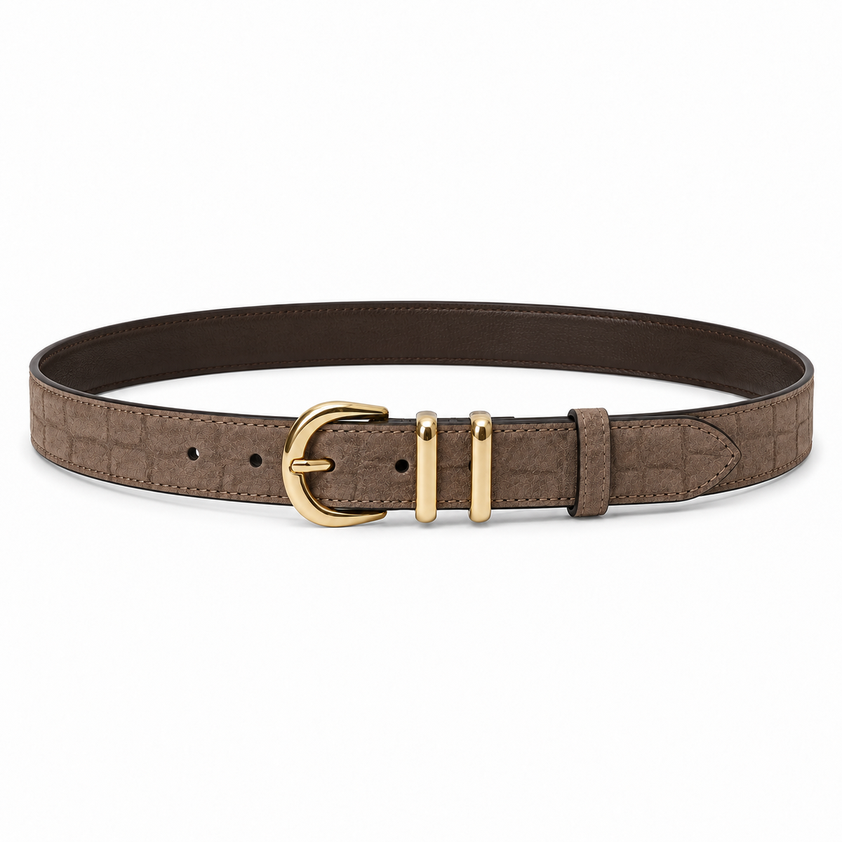 Cozy 3 cm Gold Vizon Kroko Süet – Görsel 3