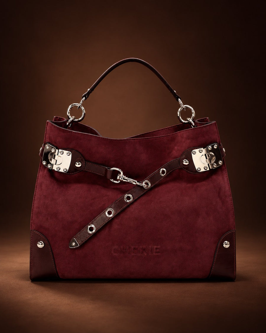 Trapper burgundy suede